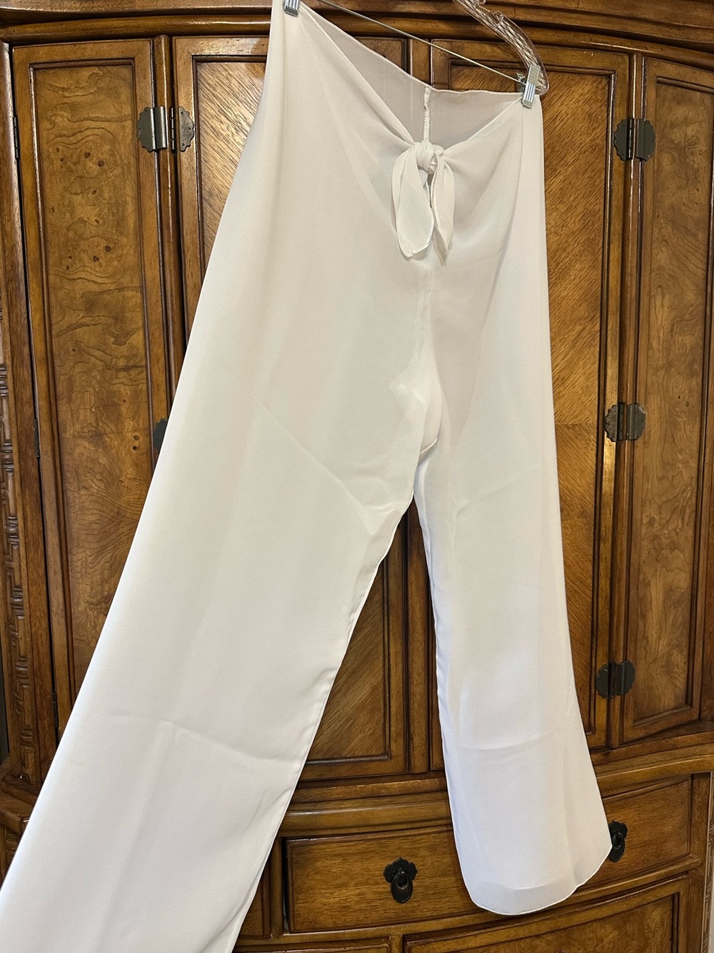 Merona Sheer White Swim Cover Up Pants Tie Waist One Size Beach Resort Vacation - Picture 3 of 9